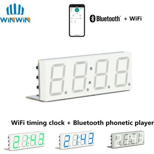 WiFi timing clock module + Bluetooth audio player automatic clock DIY digital electronic clock wireless network timing
