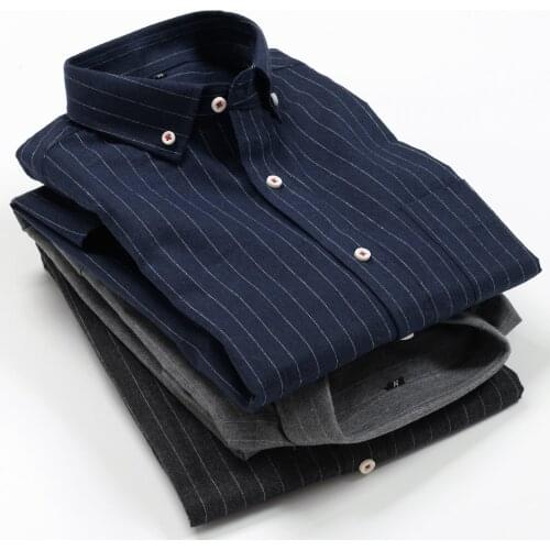 Plus Size 5XL 6XL 7XL 8XL 9XL 10XL Men Striped Casual Long Sleeve Shirt 2020 Autumn New Business Fashion Loose Brand Shirt Male