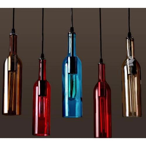 Newest decorative lighting creative hanging dining room bottle glass pendant light