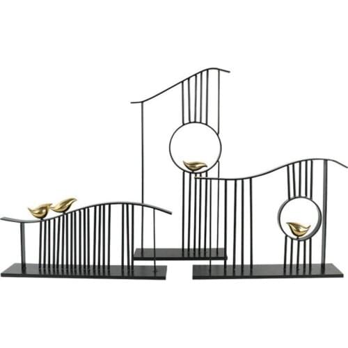 New Chinese style porch home art creative decoration home decoration soft decoration Zen TV living room iron metal products