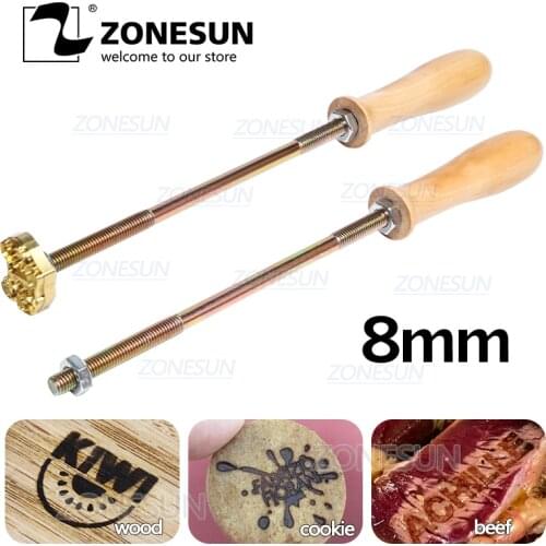 ZONESUN 30cm Brand Handle for Burning Mold Stamp on Cake Cookie Sweets,Iron Brass Mold Burning Handle,Custom Design(M8)