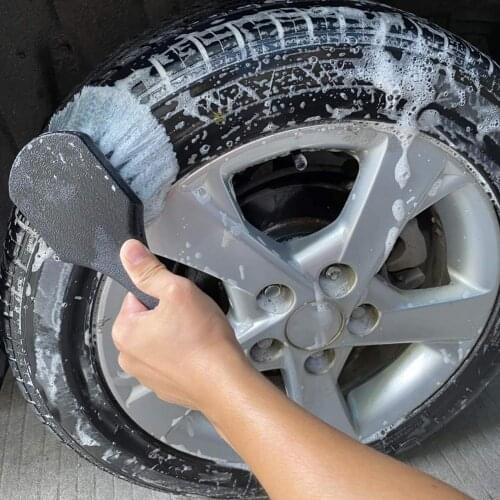 Wheel Cleaning Brush Detail Brush Short Handle Tire Rim Washing Brush Comfortable Grip Care Tool for Vehicles