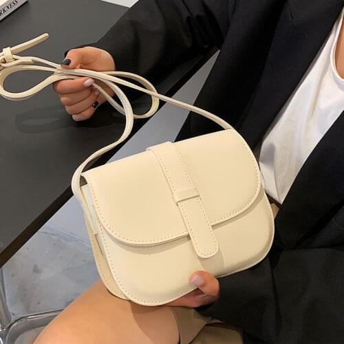 Crossbody Bag Women Saddle Bag Shoulder Bag Female Backpack Handbag Luxury Fashion 2021 PU Leather Simple All-match Solid Color