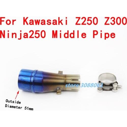Motorcycle Exhaust For Kawasaki Ninja250 Ninja300 Z250 Z300 Motorbike Stainless Steel Middle Link Pipe Muffler Without Exhaust