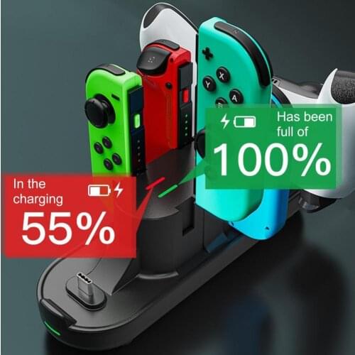 For PS5 Type-C 6 in 1 Charging Station Charging Dock Charger Stand for PS5/Switch Pro Xbox X series S/X One Elite 2 Controller