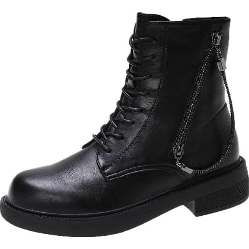 Womens Shoes Botas Women Autumn Brand Designer Chelsea Boots Female Platform Boots Lasdies Fashion Zipper Decoration Size10