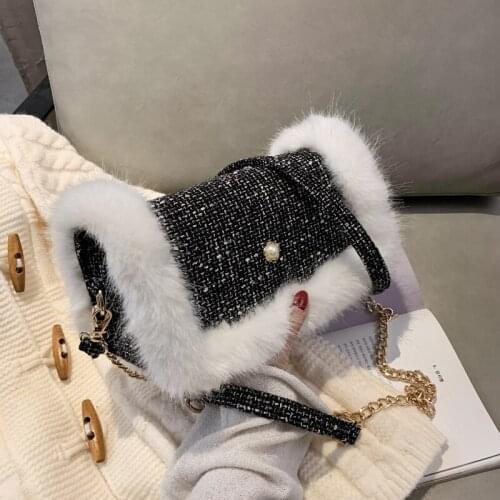 Faux Fur crossbody bags for women 2020 new luxury handbags purses and handbag mini hand clutch bag ladies sac femme bolso mujer