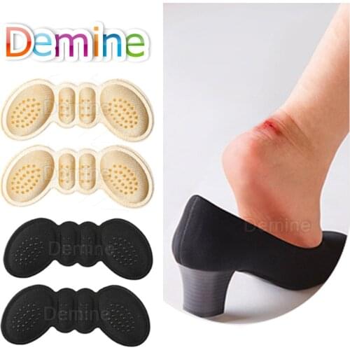 Demine Women Insoles for Shoes High Heels Protector Sticker Adhesive Heel Liner Grips Crash Cushion Pain Relief Foot Care Pads