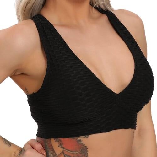 SVOKOR Fitness Womens Bra Strap Hanging Neck Sexy Bralette Elastic Stitching No Rims Comfortable Push Up Bra