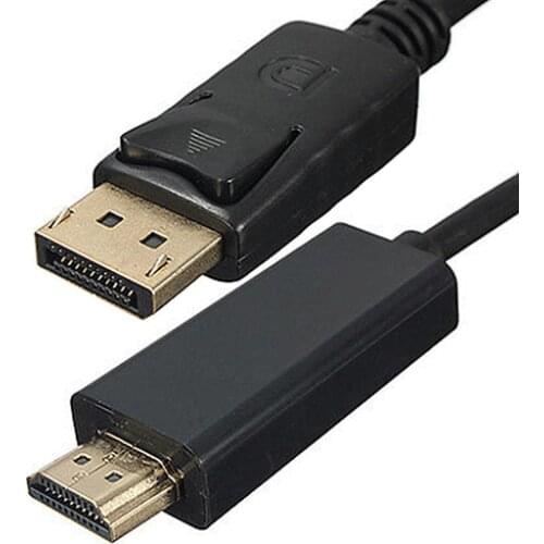 1.8m HD 1080P Display Port DP Male to HDMI-compatible Male AV Cable Adaptor for PC Laptop 20 pin to 19 pin Cable