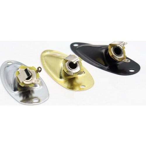 1pcs Boat Style Electric Guitar Jack Pickup Output Input Jack Plug Socket for Electric Guitar Gold/Sliver/Black