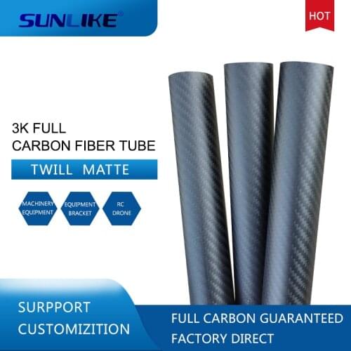 1PC twill matte carbon fiber tube drone accessories OD4mm8mm12mm20mm30mm40mm50mm length 500mm factory direct sales CNC cutting