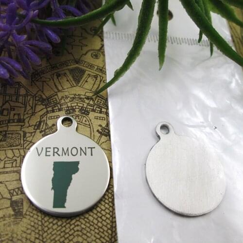 20pcs--"Vermont map"stainless steel charms 5 styles for choosing DIY Charms for necklace bracelets