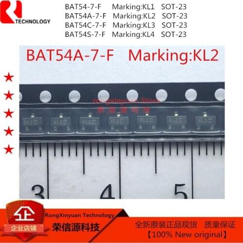 100 pcs/lot BAT54 SOT-23 BAT54-7-F KL1 BAT54A-7-F KL2 BAT54C-7-F KL3 BAT54S-7-F KL4 MOUNT SCHOTTKY BARRIER DIODE New original