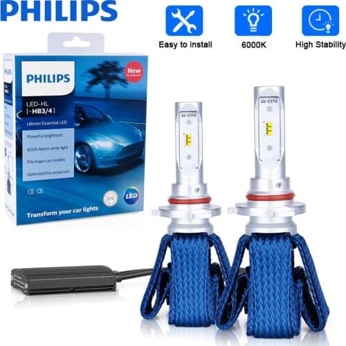 2X Philips Ultinon Essential H4 H7 LED 6000K White 12V HB3 HB4 9005 9006 Car Headlight Bulbs Kit H8 H11 H16 nebbia fog lamps