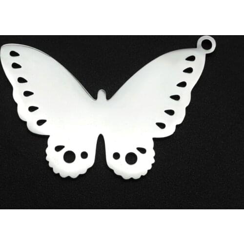 5pcs/lot 100% Stainless Steel 20x31mm Butterfly DIY Charm Pendant Wholesale Never Fade Top Quality Necklace Earring Finding