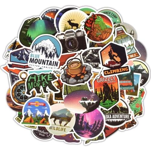 50Pcs Outdoor Travel Graffiti Sticker Auto Motorcycle Body Sticker Trolley Case Refrigerator Guitar Scooter Computer Sticker Set