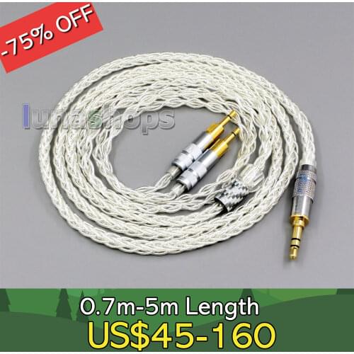 99% Pure Silver XLR 2.5mm 4.4mm 3.5mm 8 Core Headphone Earphone Cable For Sennheiser HD700 LN006427