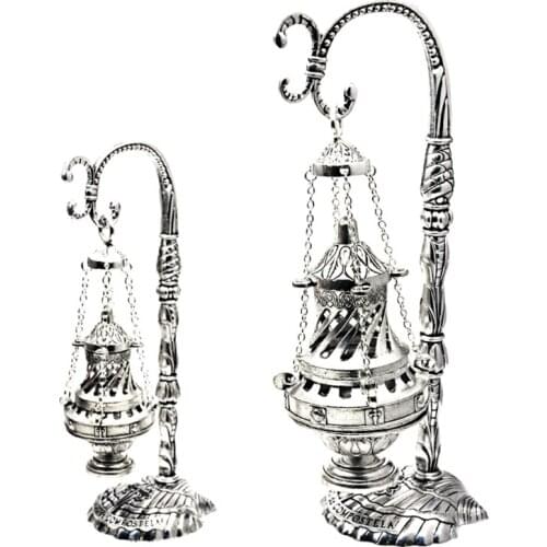 Antique Carved Incense Burner Cross Decoration Church Chapel Ornaments Prayer Religious Home Worship Supplies