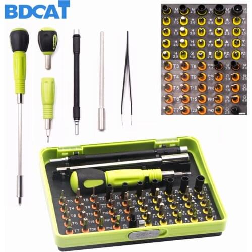 BDCAT 53 in 1 Precision Torx Screwdriver Set Tweezer Flexible Drill Shaft Disassembly Screwdriver Repair Open Tool Kit