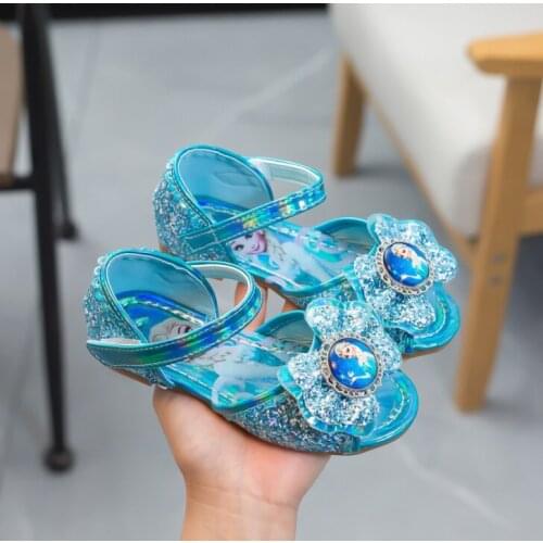 Disney Kids Girls Sandals Frozen Soft Princess Sandals Lightweight Shining Baby Shoes Comfortable Summer Kids Sandals