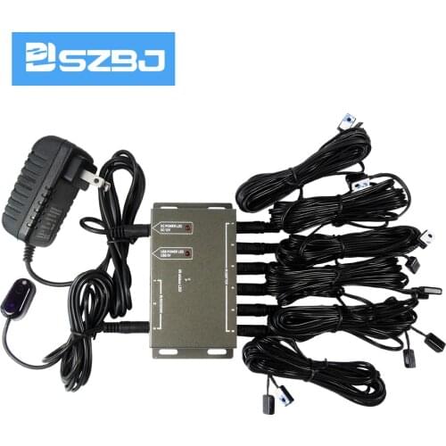Connect multiple infrared home appliances infrared transponders, with six double-headed transmitters, one receiver, US Plug