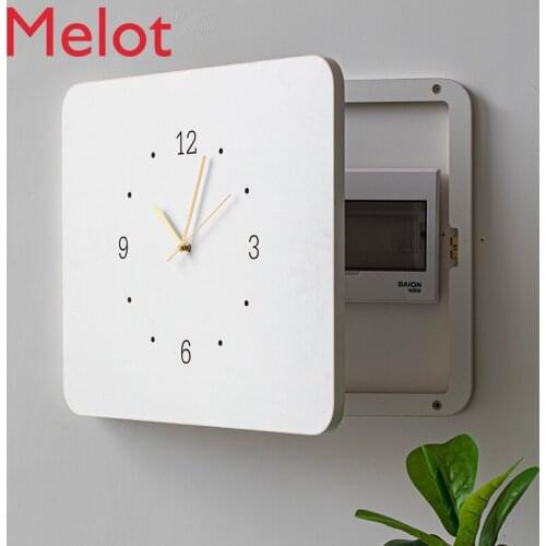 European-Style Small Meter Box Decorative Painting with Clock Living Room Electricity Box Shielding Box Modern Minimalist Clock