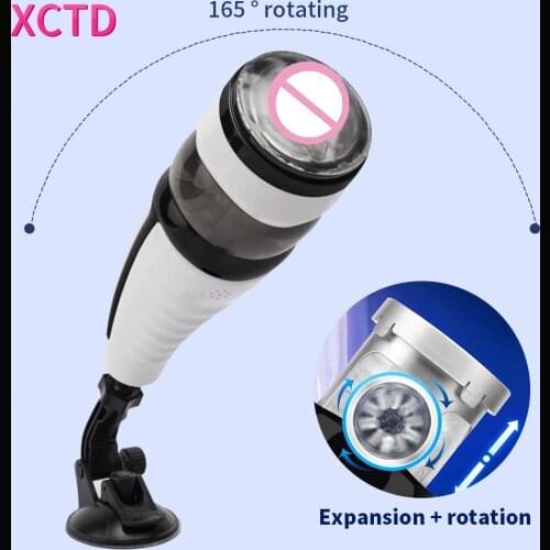 Male Erotic Masturbator Cup Automatic Telescopic Rotation Goods Sexual Machine Tools Realistic Vagina Men Sex Toys for Adults 18