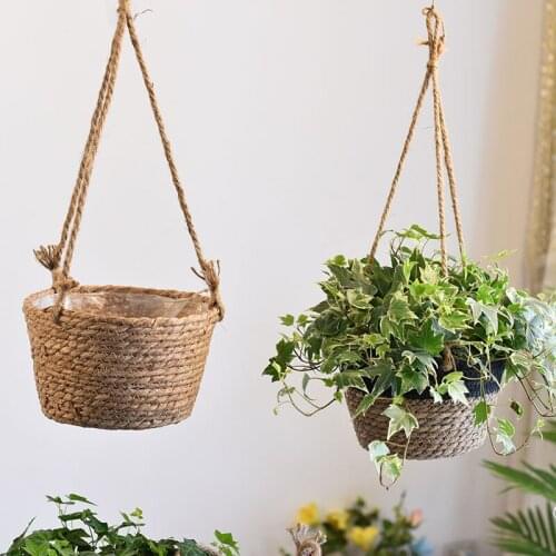 Planter Set Hanging Flower Pot Basket and Liner for Indoor Outdoor Garden Decoration and Home Decoration