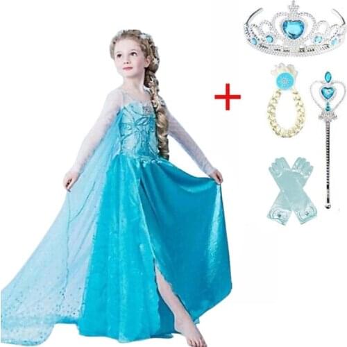 Fancy Elsa Dress For Girls Cosplay Dresses Princess Costumes For Elsa 2 Costume Carnival Vestido Infantil Role Congelados Fille