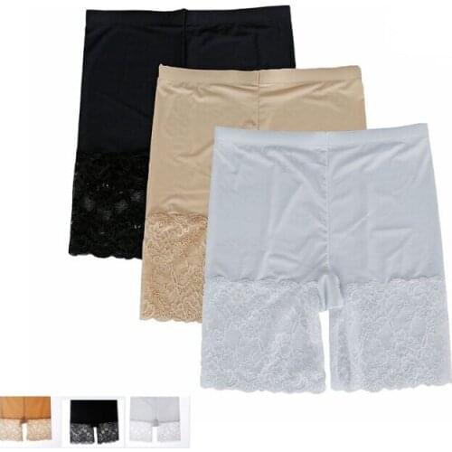 New High-end Womens Intimates Female sexy Fashion Mid waist Elastic Widen lace Safety Short Pants Lady breathable panties