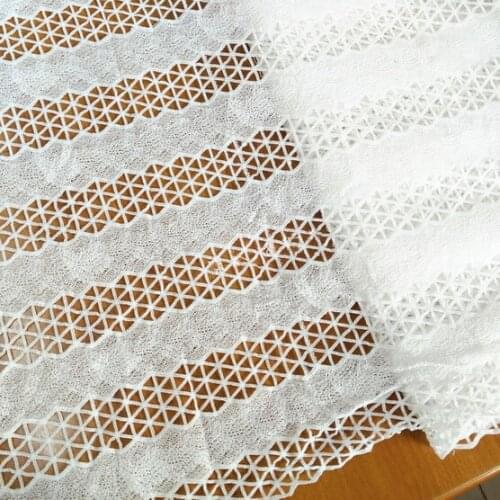 New Arrival 2017 White Water Soluble Milk Silk Embroidery Fabric African Cord Lace Fabric For Wedding Party Dress Free Shipping