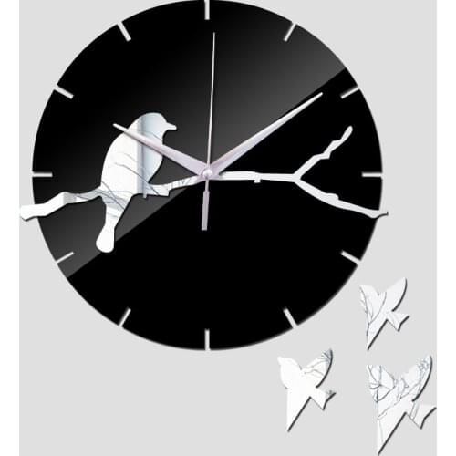 New arrival hot sale real Mirror wall clock watch clocks diy 3d Circular Portrait Europe Quartz Living Room