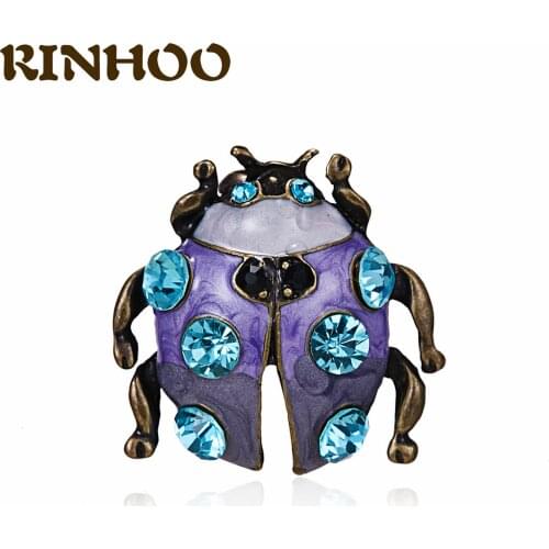 New Arrival Ladybug Brooches For Women Rhinestone Colorful Fashion Insect Pin Enamel Female Jewelry Fine Gift Broche de mujer