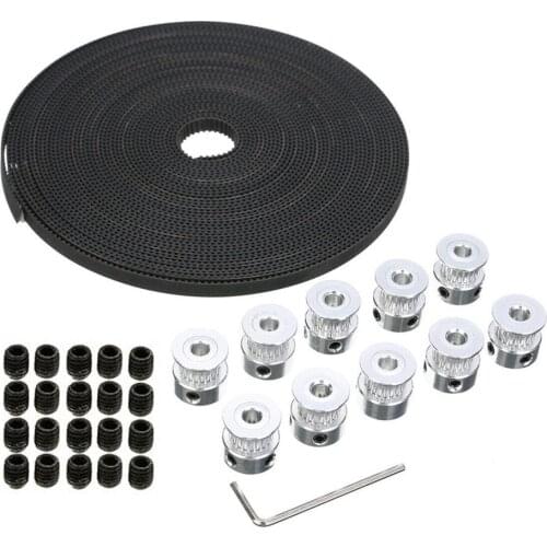 10M GT2 Timing Belt Timing Belt +10 Gear Pulley for RepRap 3D Printer CNC Belts 7mm Pulley Accessories