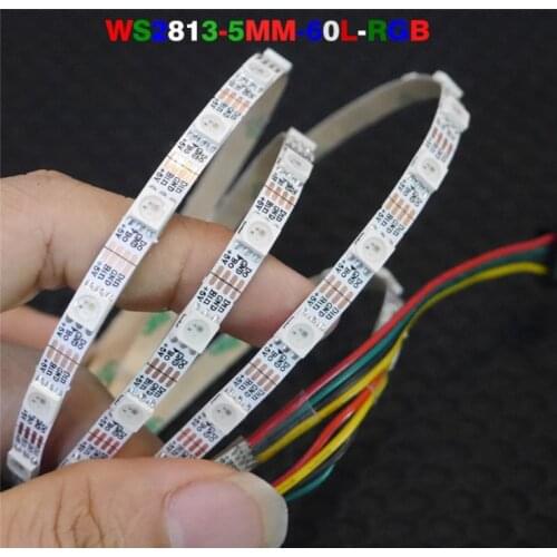 [Seven Neon]Free shipping DC5V 5mm wide FPBC Addressable Dual DATA WS2813 digital dreaming 60leds/m flexible 5050 SMD LED Strip