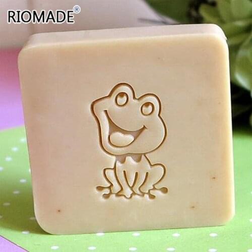 Cute Cartoon Frog Creative Handmade Soap Making Stamp Transparent Natural Plexiglass Soap Seal With Handle Acrylic Seal
