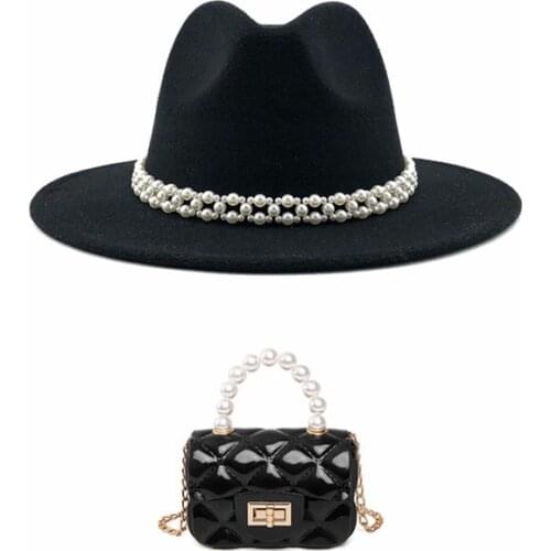 Womens Felt Fedora Hat Wide Brim Panama Cowboy Hat double-sided color matching jazz woolen hat wholesale