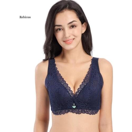Plus Size Sexy Push Up Women Bra Padded Sexy Lace Bralette Breast Seamless Bras for Women Large Size Lace New