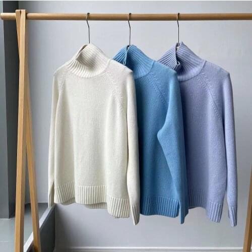 2021 New Winter Runway Vintage Cashmere Pullover Women Solid Retro Knitted Sweater Chic Loose Jumper Sweaster