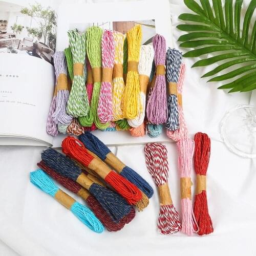 10pcs Double Color Paper Rope Twine String DIY Handmade Accessory Crafts Kindergarten Gift Packing Rope Wedding Decoration