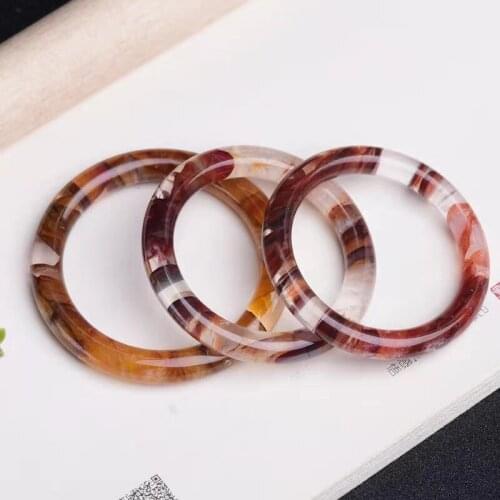 100% Natural crystal bracelet Red glue Flower Bracelet Handcarving Round bar jade bangle jewelry bangles women gift bracelet