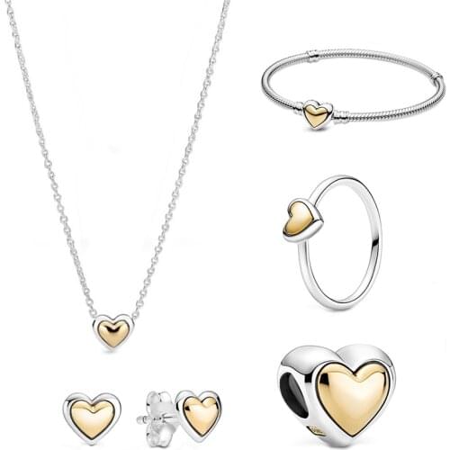 2021 new exquisite two-tone heart-shaped jewelry set, high-quality jewelry for wife or mother as a romantic mothers day gift
