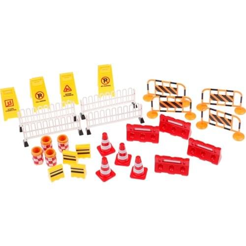 4pcs/set 1:12 Dollhouse Miniature The Scene of Road Construction Outdoor Construction Site Construction