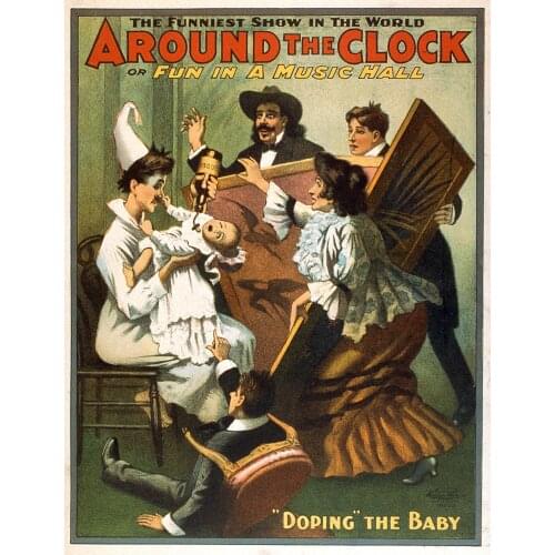 400X300MM Around-the-Clock-Doping-the-Baby-1907 jumbo fridge magnet SFM-0121