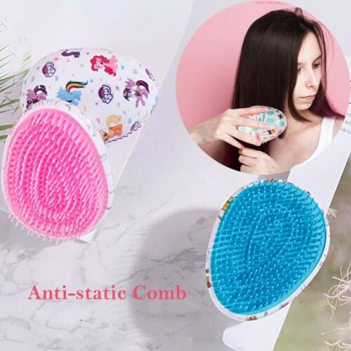 New Anti Static Hair Comb Round Egg Shape Hair Brush Portable Scalp Massage Comb Smoothing Comb for Traveling Hair Styling Tools