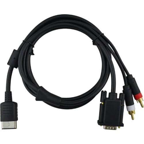 100pcs a lot wholesale High Definition Audio Video Cord RCA Sound Adapter HD PAL NTSC VGA box Cable for SEGA Dreamcast DC