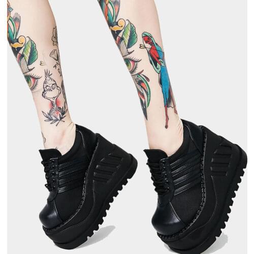 Brand Design Thick Wedges Platform Sneakers shoelaces Leisure Spring Autumn Chic Stylish Footwear Casual Shoes Women Booties