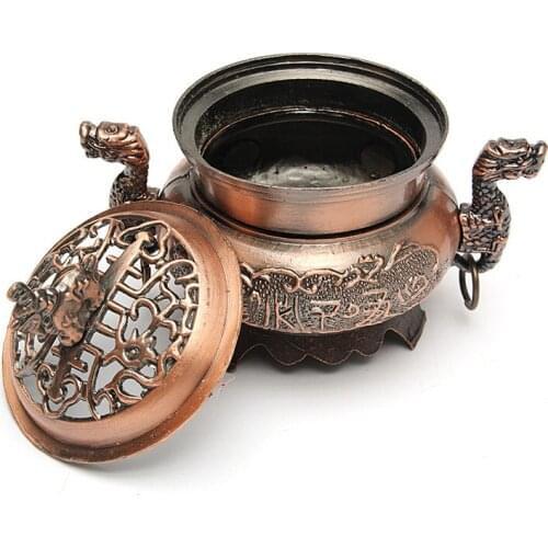 Alloy Bronze Incense Sandalwood Burner Vintage Design Tibetan Style Censer Craft Decor Buddhist Living Room Car Interior Supplie