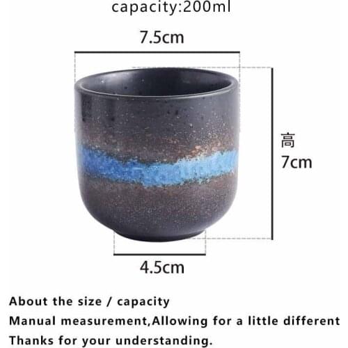 Tea Cup Vintage Japanese Cup 200ml Sake Cups Master Tea Bowl Sushi Cuisine Accessories Ceramic Teacup Teacups Teaware Decor Gift